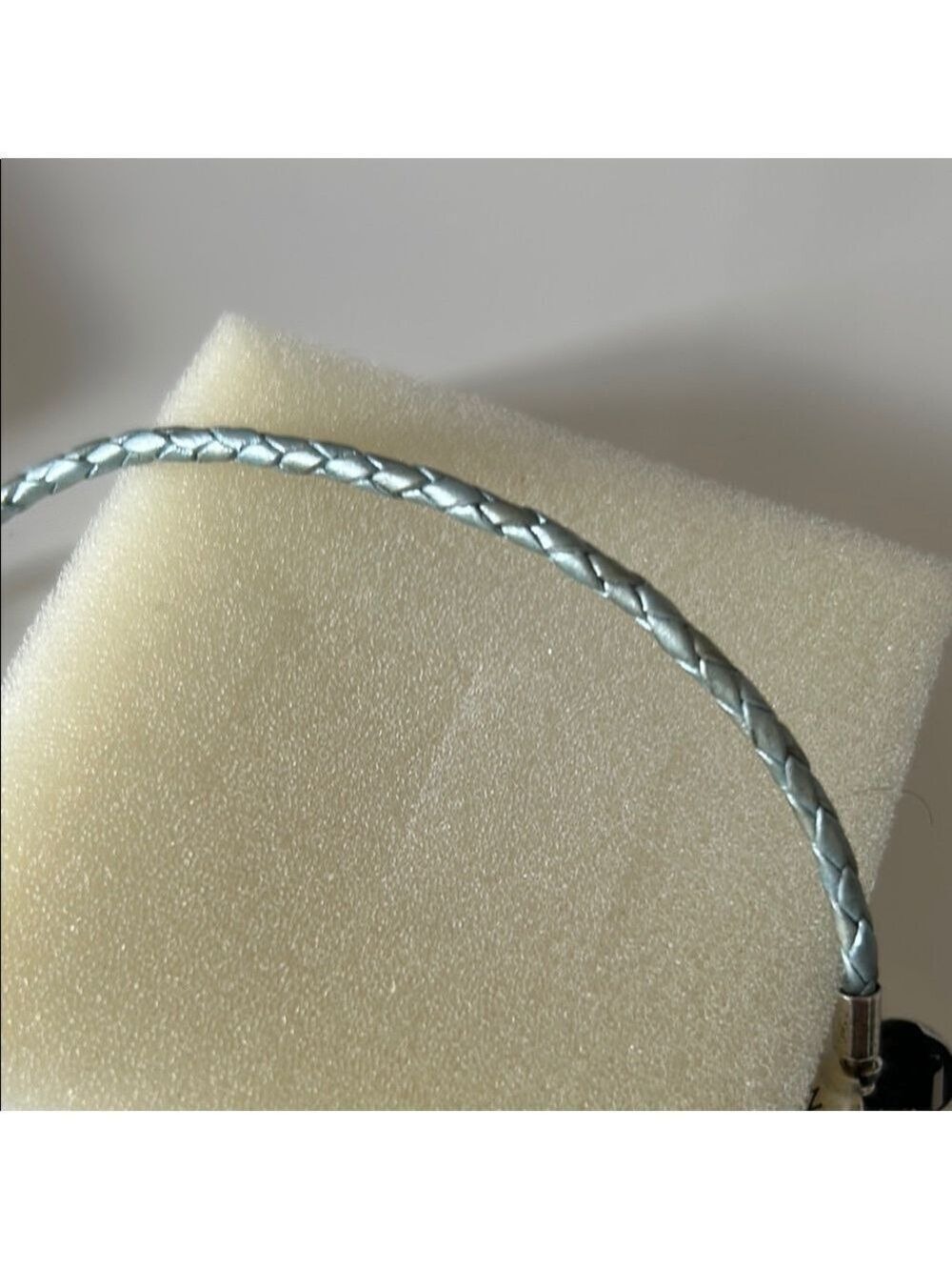 Silver and light blue Braided Women's Bracelet from Pandora - Picture 4 of 4